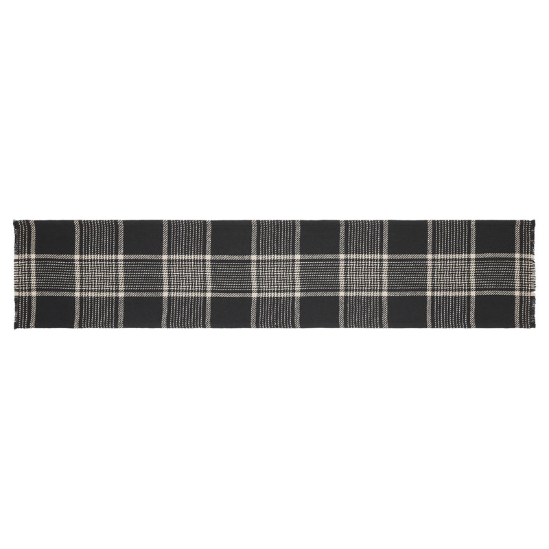 Vergean Rectangle Plaid 70% Cotton / 30% Cotton Polyester Blend Table Runner, 60" L x 12" D