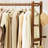 This Solid Wood Floor-Standing Coat Rack Features A Double-Layer Design With Four Hooks, Perfect For Hanging Clothes, Bags, And Hats. It's Sturdy And Suitable For Use In Hallways, Lobbies, And Bedrooms.-649725365