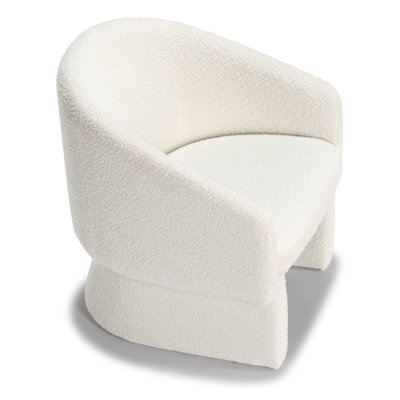 Fauteuil demi-tonneau en velours Amanada