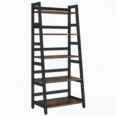 5-Tier Ladder Bookshelf with 50 lb Shelf Capacity