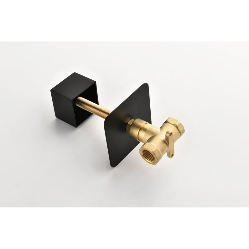 High Flow 3/4" Volume Control Valve, Cast Metal, Brass Handle Adjustable, , Matt Black Finish, 8.9Lb, 20.5X9x4.75In Parcel Metal Shower Extra Flow, Ceramic Disc Valves, Black, Container