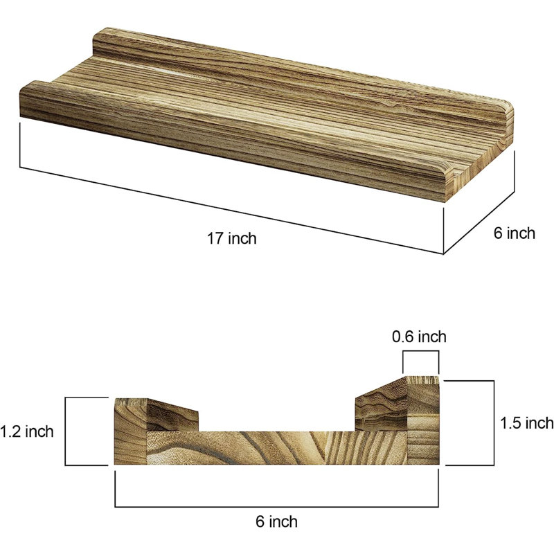 2 Piece Floating Shelf, Brown