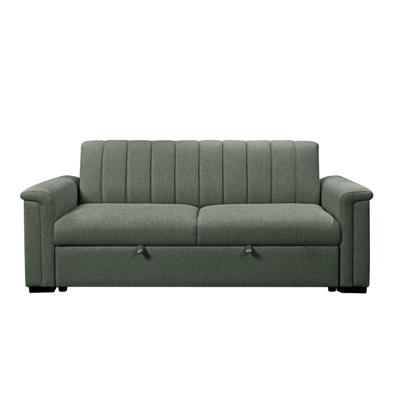 Charlotte 3 Seater Fabric Sofa Bed, Green