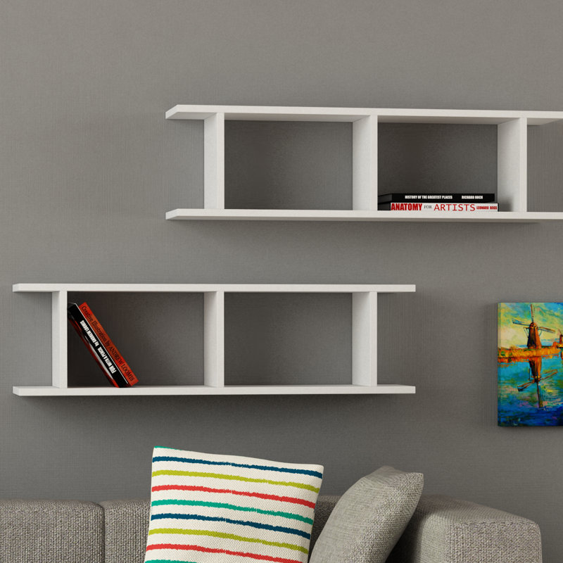 2 Piece Floating Shelf, White