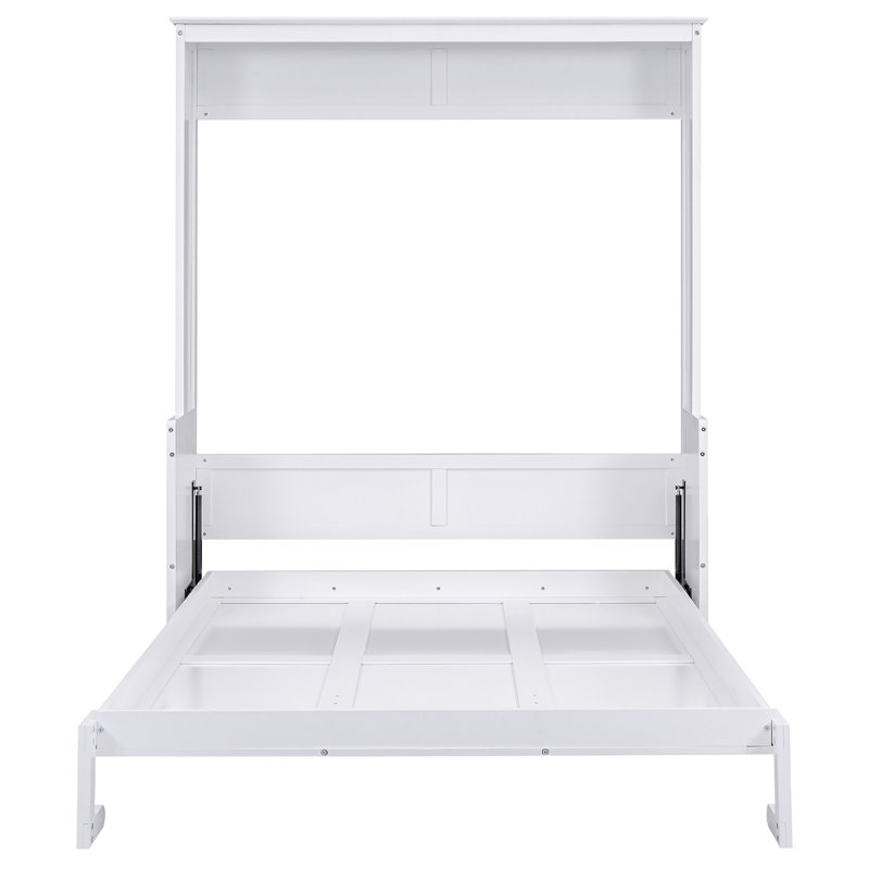 Grand lit escamotable avec tablette, Blanc