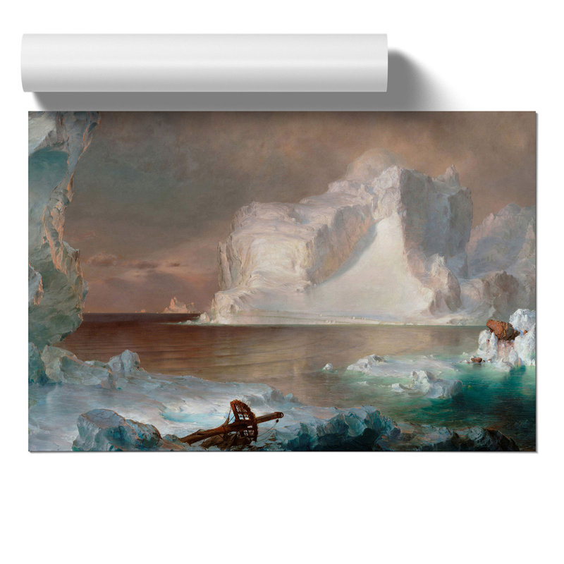 The Icebergs by Frederic Edwin Church - No Frame Painting, 42cm H x 59cm W x 0.1cm D