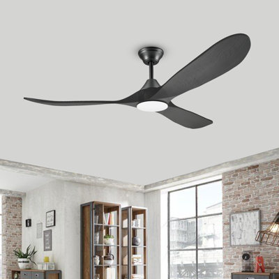 Ventilateur de plafond intelligent de 132 cm avec éclairage, pales en bois massif, moteur CC silencieux et écoénergétique, éclairage DEL à intensité variable 3CCT, ventilateur de plafond de style ferme moderne pour salon, salle à manger et espaces intérieurs