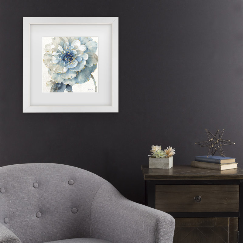 Lisa Audiscus, «Indigold VII», art encadré mat, H 13 po x l 13 po x P 0,75 po, Blanc