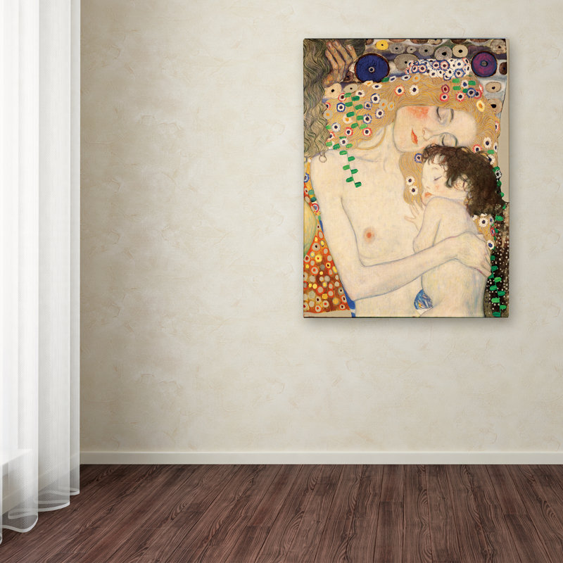 «Three Ages» par Gustav Klimt, reproduction d'art sur toile tendue, H 19 po x l 14 po x P 2 po