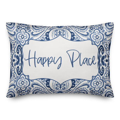  Happy Place Outdoor Rectangular Pillow Cover and Insert