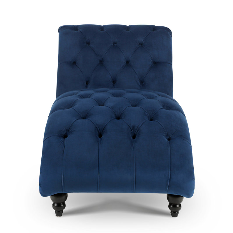Chaise longue sans accoudoirs pour patio, Noir, Bleu