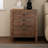Rustic Farmhouse Style 3-Drawer Nightstand With Cup Pulls And Integrated Charge Station, Small Bedside Table