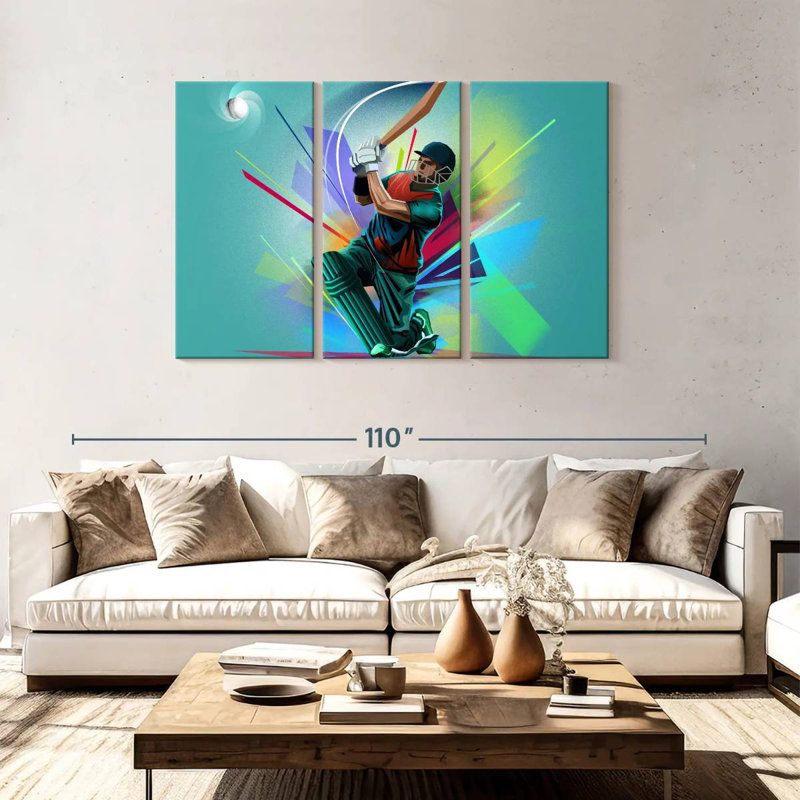 Sireci Cricket Player, 48" H x 74" W