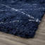 Tapis géométrique à poils longs bleu marine-1120745682