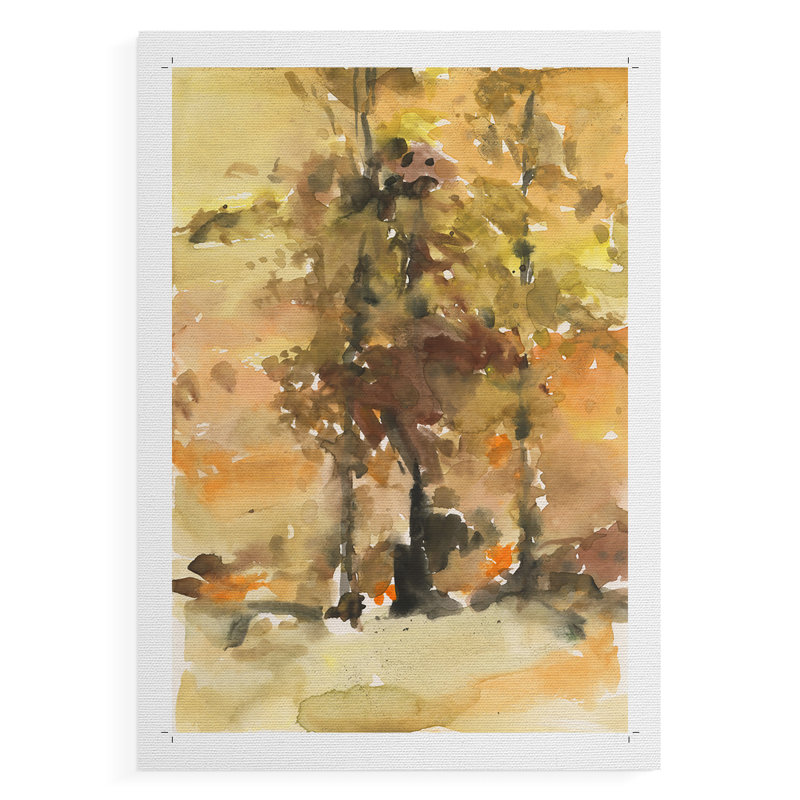 «Fall Foliage Watercolor I», impression sur toile seulement - non encadrée, 27" H x 18" W
