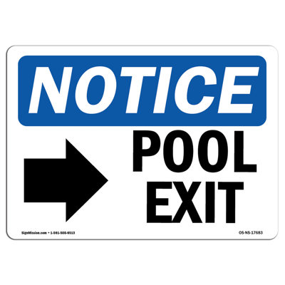 Pool Exit [Right Arrow] Sign