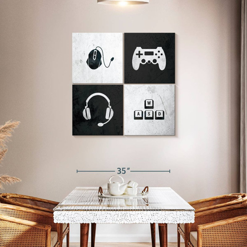 Gamer Essentials 4 pièces, H 38 po x l 38 po x P 1,25 po