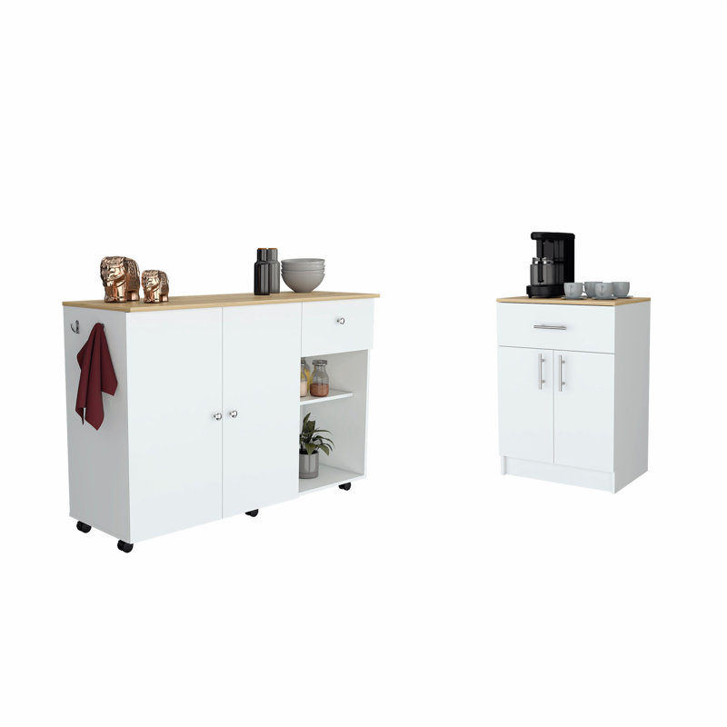 Versatile 2-Piece Kitchen Ensemble with Ample Storage and Workspace
