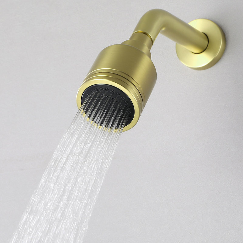 Complete Shower System with Rough in-Valve, Brushed Gold