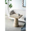 Table d'appoint en magnésium 20 x 20 x 24 po, finition crème, plateau et piédestal carrés, pour table de chevet, vestibule, support pour plante, décor de bureau contemporain 20 x 20 x 24 po, base piédestal, tables de chevet polyvalentes, vestibule