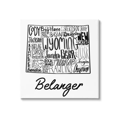 Wyoming State Typography cmw-074 Personalized Wall Art