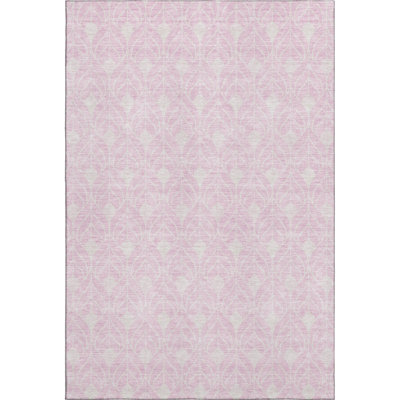 Premium Machine Washable Prisco Pink Rug