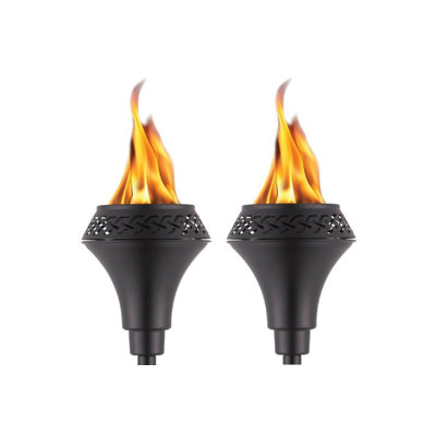 TIKI® Brand Island® Paquet de 2 torches métalliques TIKI de 65 po - Noir