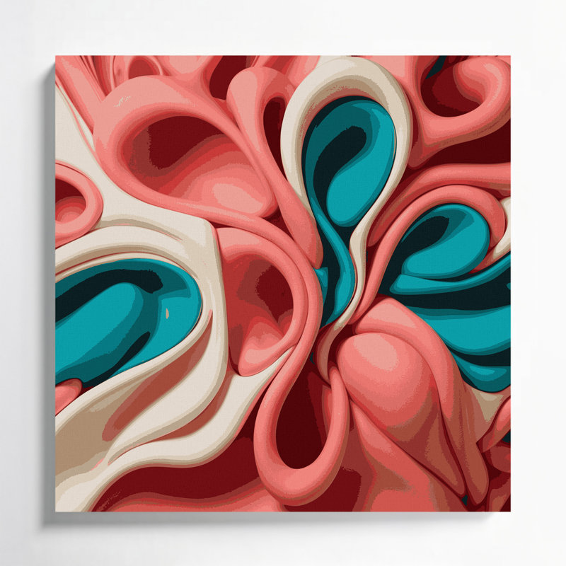 Art mural sur toile Biomorphic Abstraction 27, H 8 po x l 8 po
