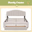 Grand lit plateforme tapissier Teddy
