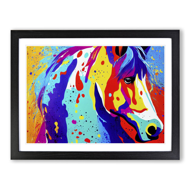Horse Splash Vol.4 - Single Picture Frame Print, Black Framed, 46cm H x 64cm W x 2cm D