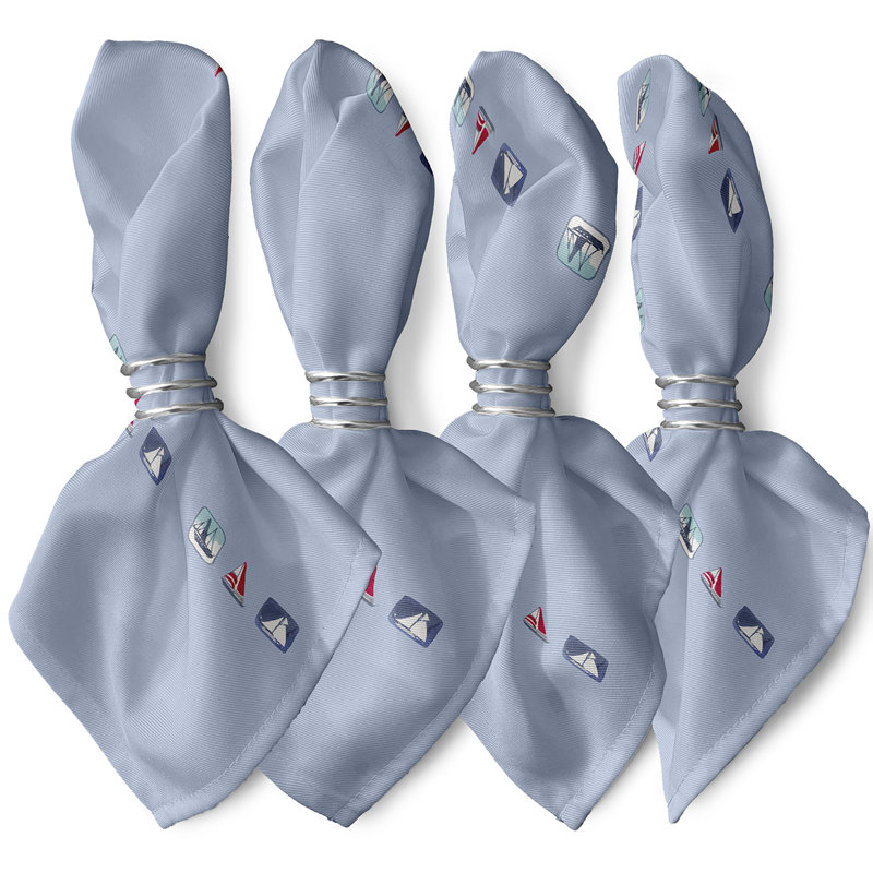 Hare Boat Trio Napkins, Blue