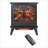 Indoor Fireplace Stove, 24 Inch Retro 3D Flame Electric Infrared Quartz with Remote | Freestanding | Antique Black