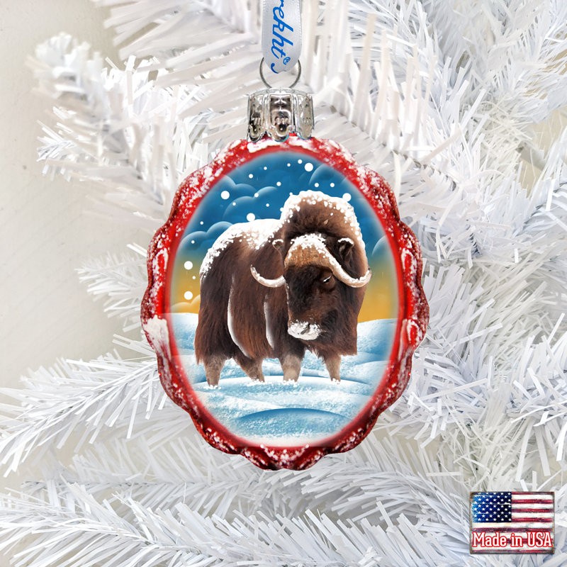 Ornement en forme de fêtes en verre Bison