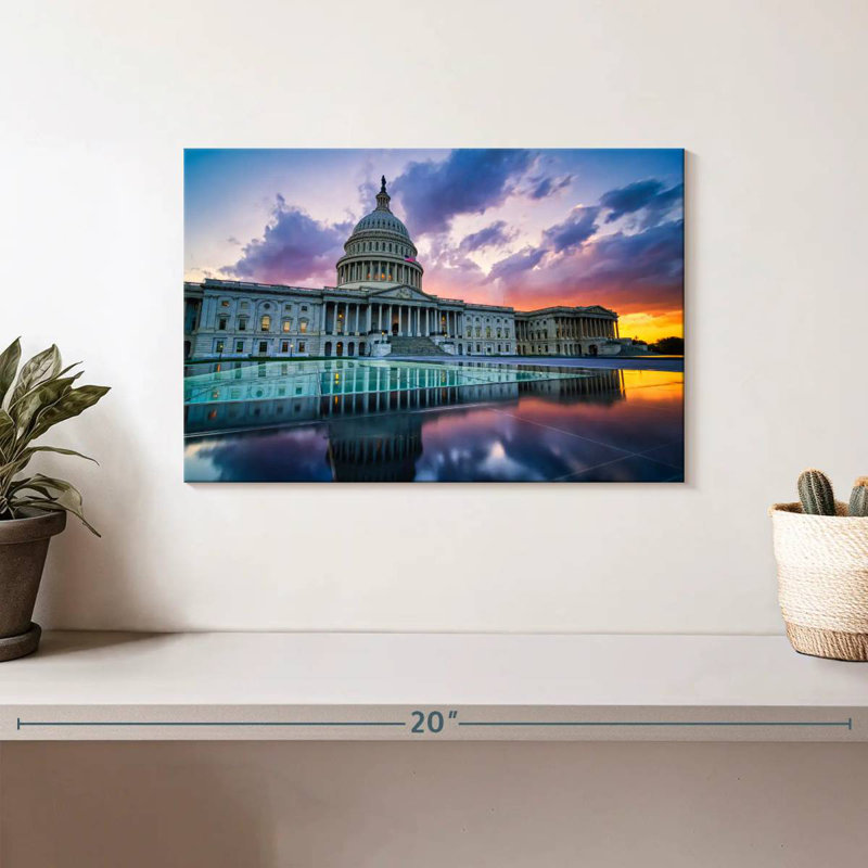 Lilie US Capitol Sunset Reflection, 8" H x 12" W