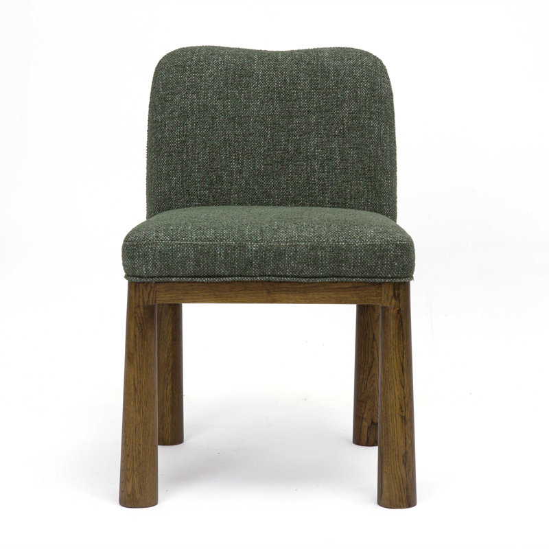 Clesha Performance Basketweave Fabric Dining Chair, Forest Green