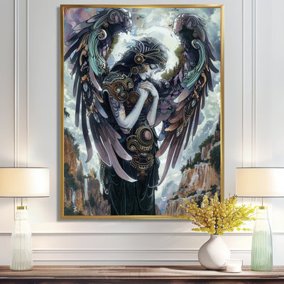 Serene Glorious Seraph Angel - Reproduction d'art murale de chambre d'enfant