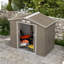 Outsunny 7 x 4ft Metal Garden Shed, Outdoor Storage Tool House with Ventilation Slots, Foundation Kit and Lockable Double Doors, Brown-120309164