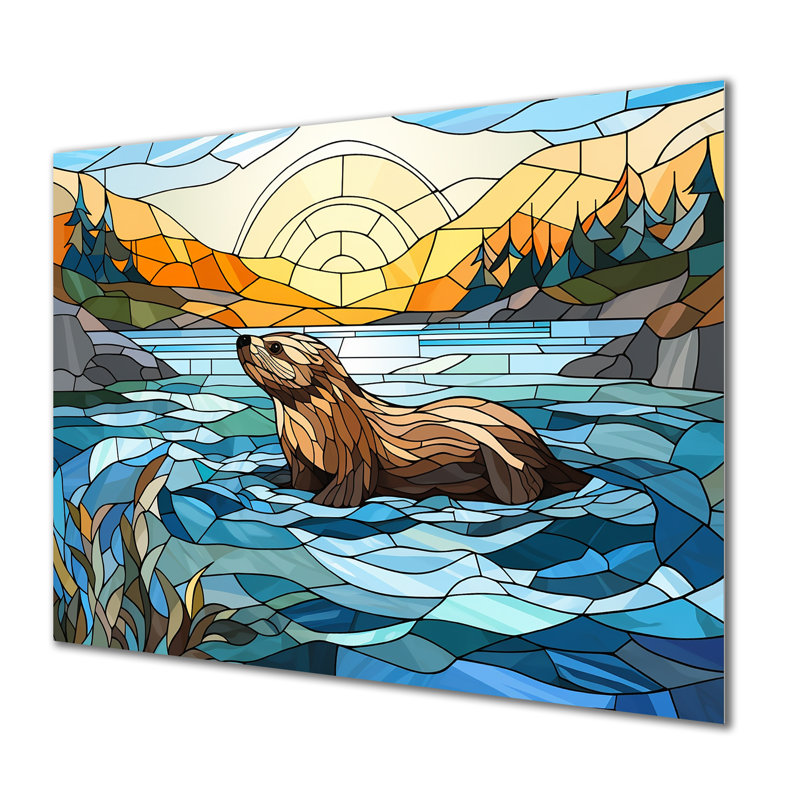 «Enchantaing Beaver Mosaic - Beaver», art mural en métal MT132148, H 12 po x l 20 po x P 1 po