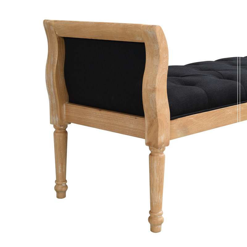 Banc capitonné avec accoudoirs courbés, Charcoal Grey