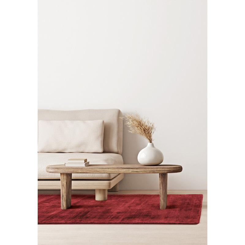 Doris Plain Silky Berry Red Rug, Runner 66 x 240cm