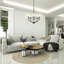 Lustre 5 lumières globes transparent Global View