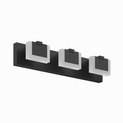 3 Lights Modern Black Vanity Light Up And Down Black Led Vanity Light Fixtures Bathroom Wall Light Over Mirror 6000K