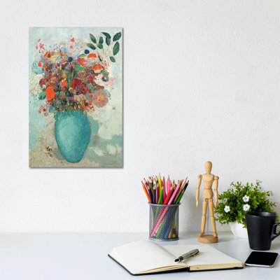 Flowers in a Turquoise Vase, c.1912  - Wall Art Print - Wrapped Canvas