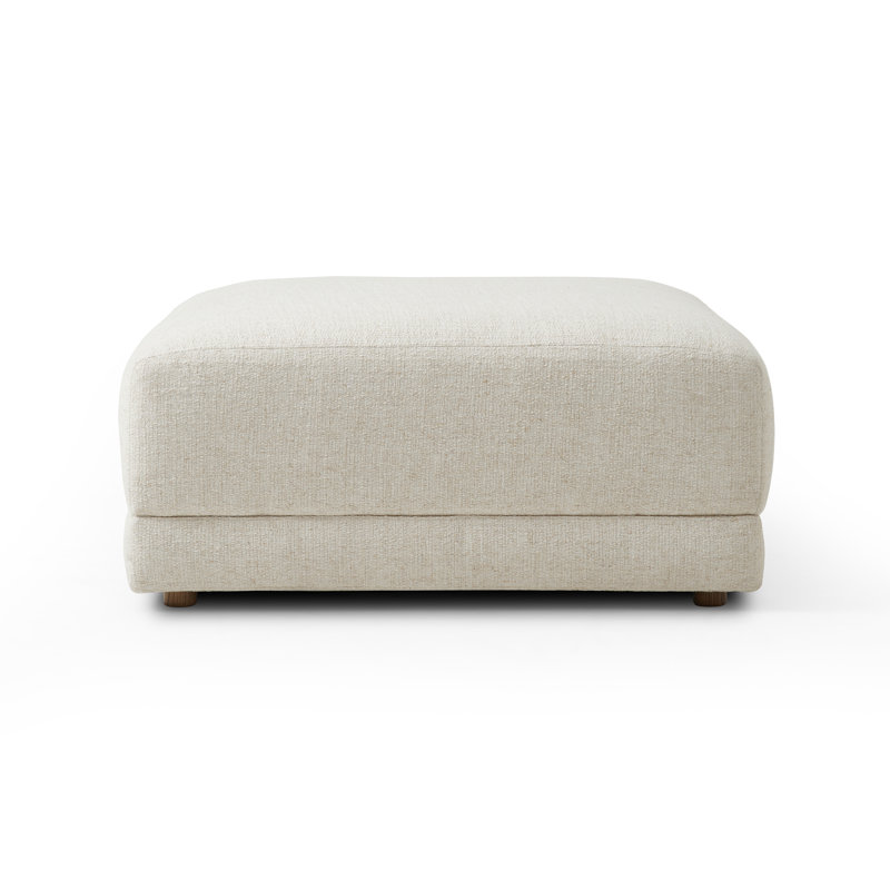 Toland None Ottoman, Cream Polyester Blend