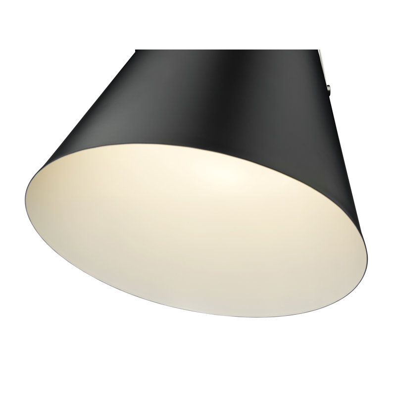 Chrisha 1 - Light Single Pendant, Brushed Nickel, Matte Black, 13.75" H x 12.5" W x 12.5" D