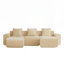 Canapé modulaire à 3 places en forme de U avec passepoil à bord franc, sans assemblage requis, tissu en velours-440913611-440913620