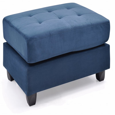 Contemporary Style Fabric Upholstered Ottoman
