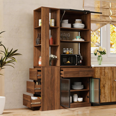 71"H Freestanding Pantry Cabinet for Kitchen, Hallway & Living Room