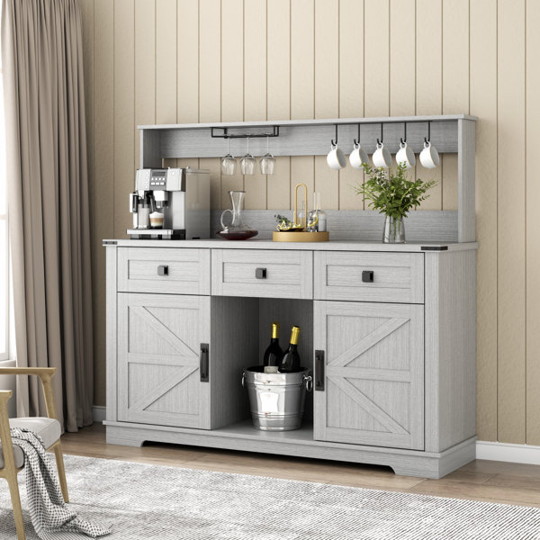 Shell Hutch Machine Gracie Oaks Shelli 47'' Sideboard with hutch and drawers & Reviews ...