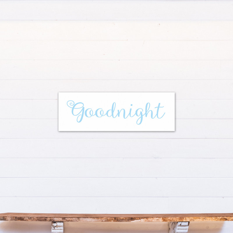 Décoration murale Bruning Goodnight Kids, Bleu, Toile tendue, H 12 po x l 36 po x P 1,25 po